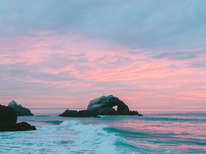 Ocean rocks with heart shape