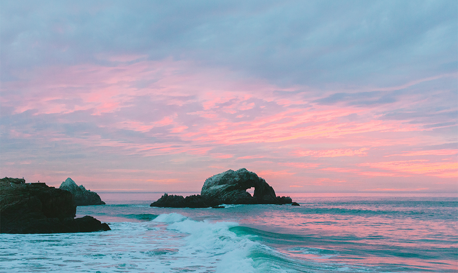 Ocean rocks with heart shape