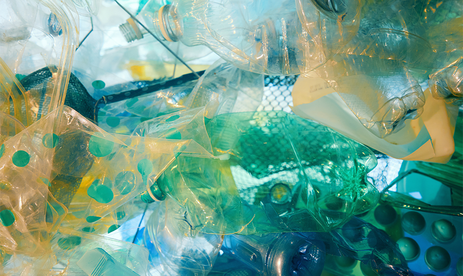 plastic trash art