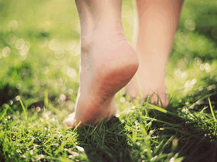 feet in grass Earthing