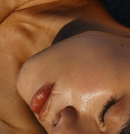 Woman's glowing face