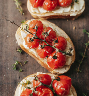 Blistered Cherry Tomato Recipe with Labneh