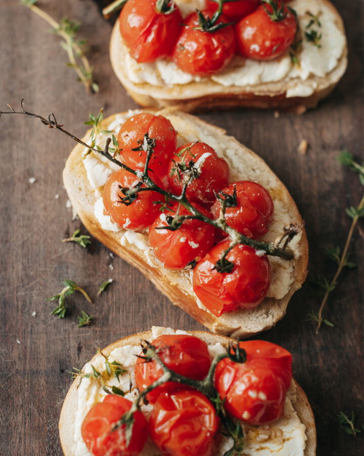 Blistered Cherry Tomato Recipe with Labneh