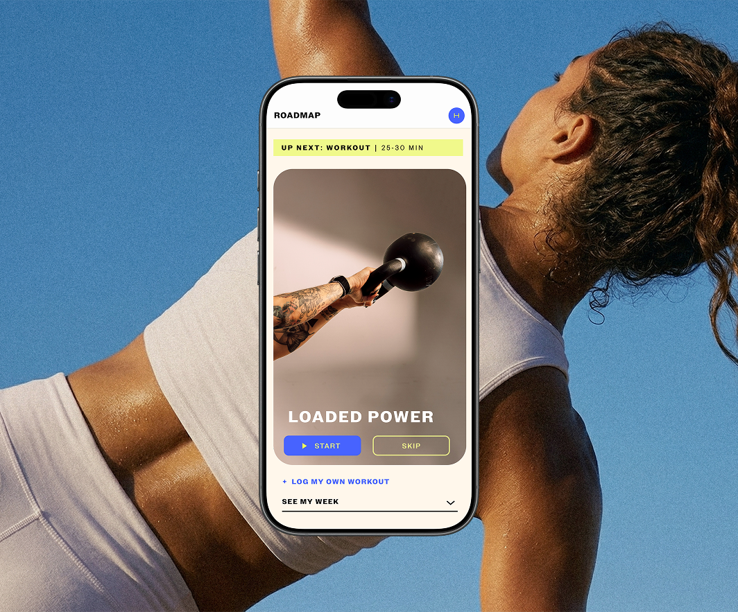 A person using The Standard app during a workout